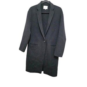 Vince Women's Black Wool-Blend Whimsy Gorpcore Wester Grunpe Long Coat Size S